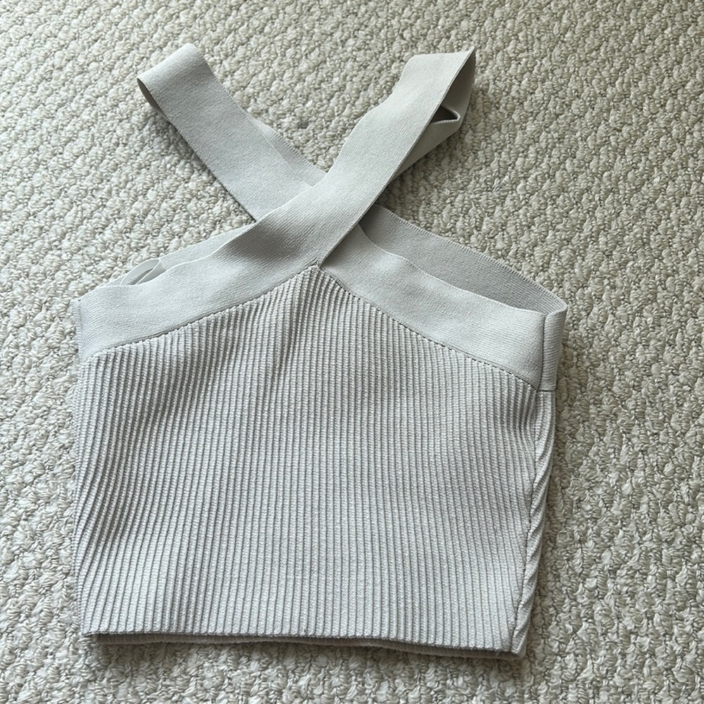 Aritzia cross neck crop top